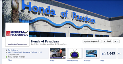 Honda of Pasadean Facebook Page